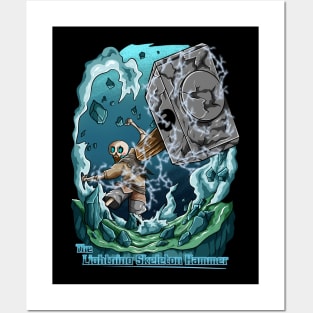 The Lightning Skeleton Hammer Illustration Posters and Art